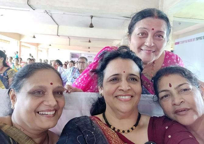 Dr Veena Adige with her friends