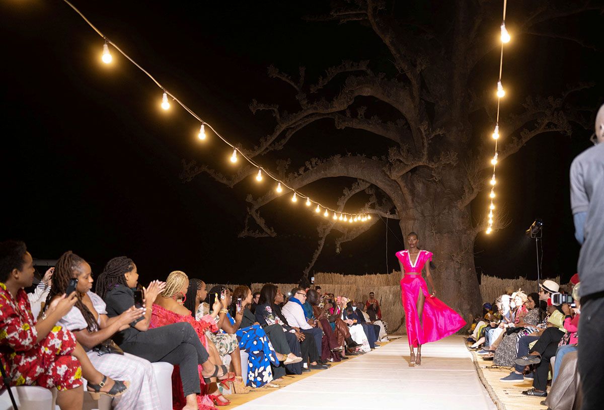 Fashion show in a forest