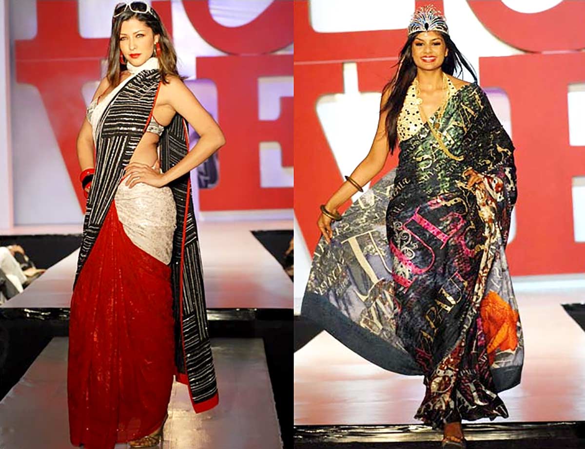 Satya Paul's Saree Drape at LFW Summer/Resort 2011 - Saree Blouse Patterns