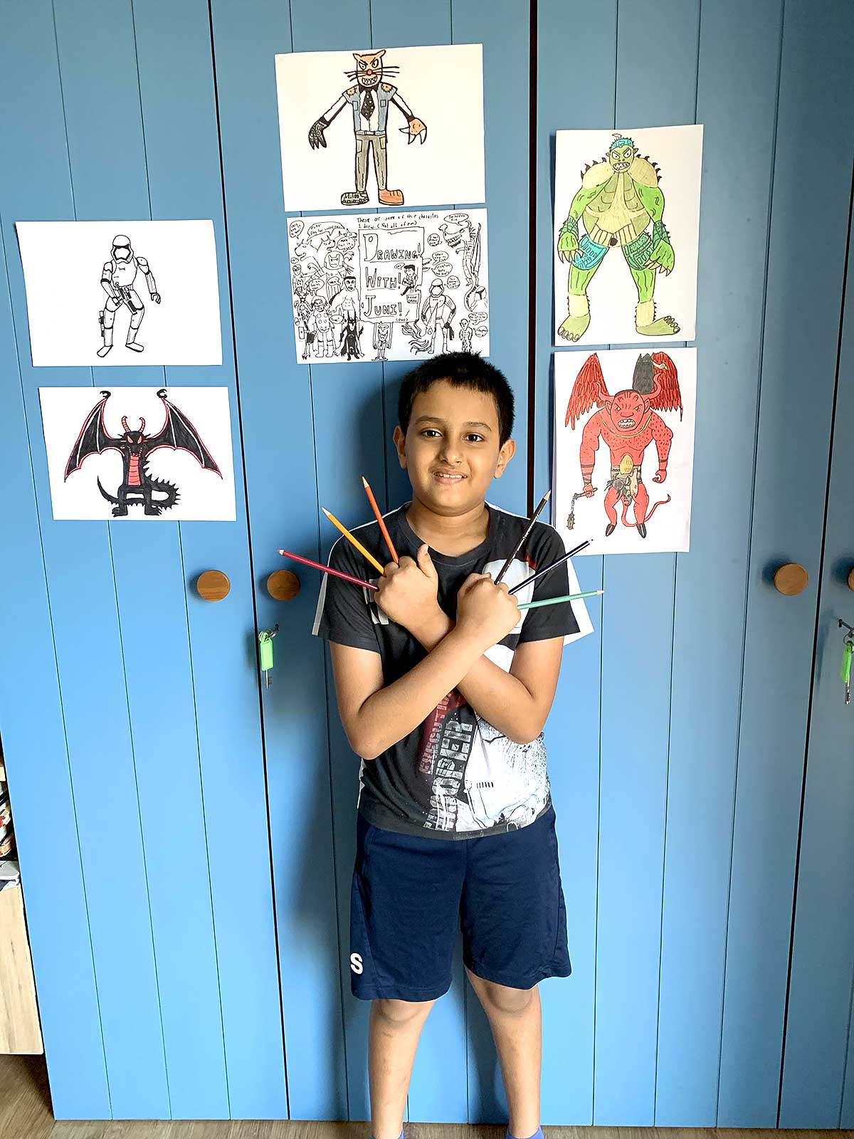 He draws, teaches and he's only 9! - Rediff.com