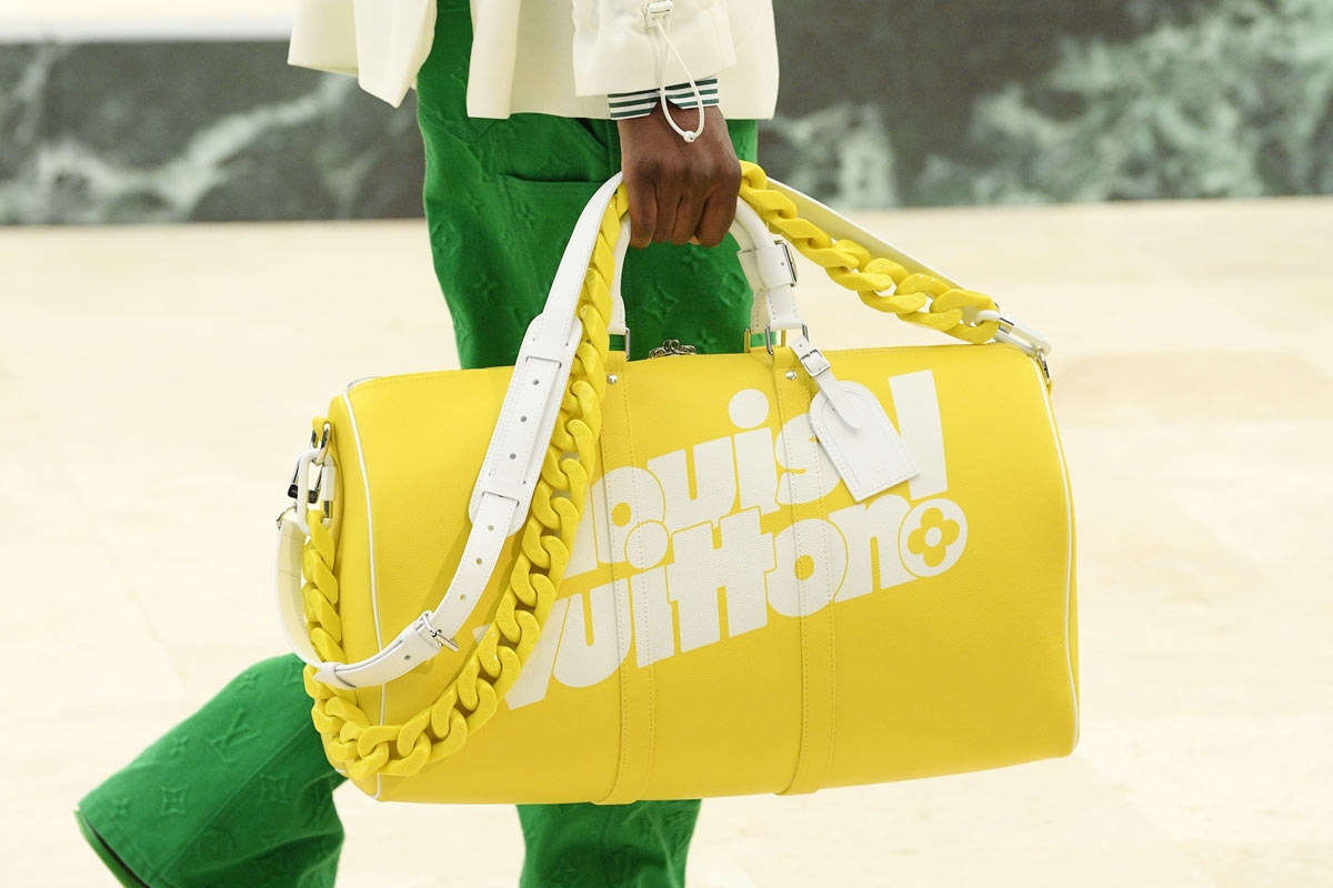 Louis Vuitton Virgil Abloh Yellow Leather Everyday LV Keepall Bandoulière  50 Silver Hardware, 2021 Available For Immediate Sale At Sotheby's