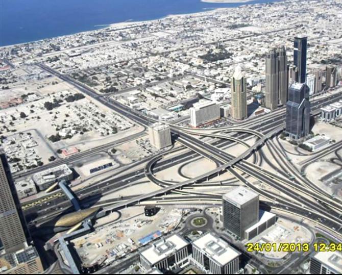 View from the top of Burj Khalifa in Dubai