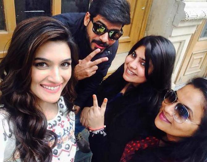 With Kriti Sanon on the sets of Dilwale