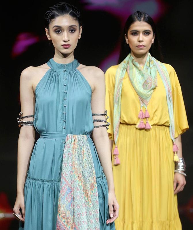 A model in Ritu Kumar creation at FDCI x Lakme Fashion Week