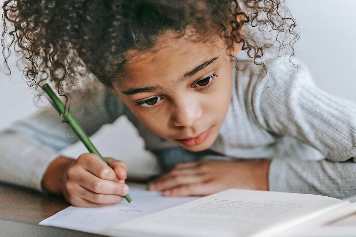 Girl writing