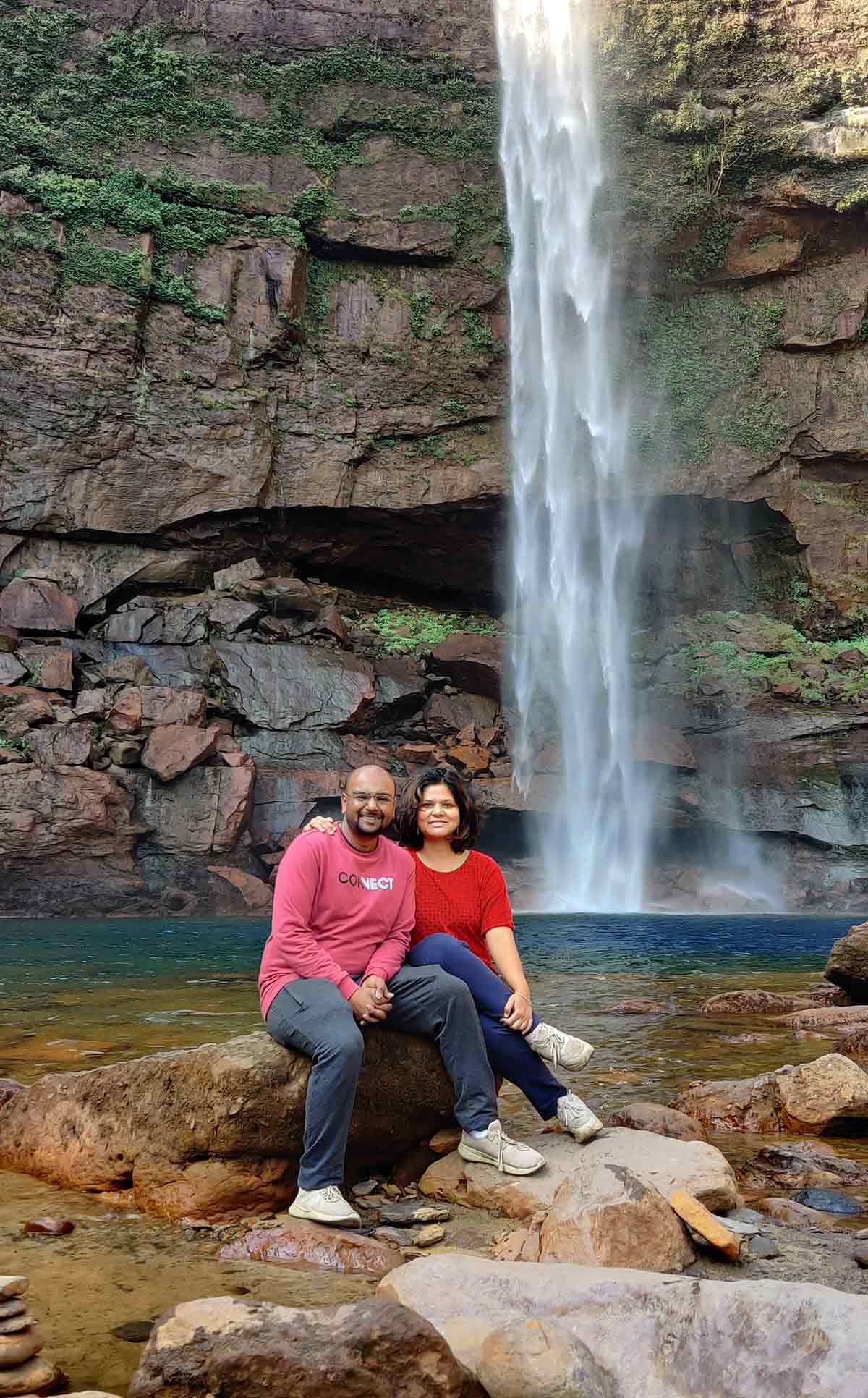 Kaustav and Laxmi at Phe Phe waterfalls