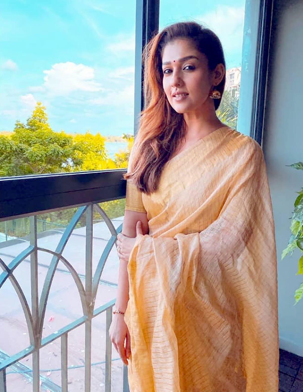 Nayanthara Yellow Color Cotton Silk Golden Jari Design Saree – vastracloth