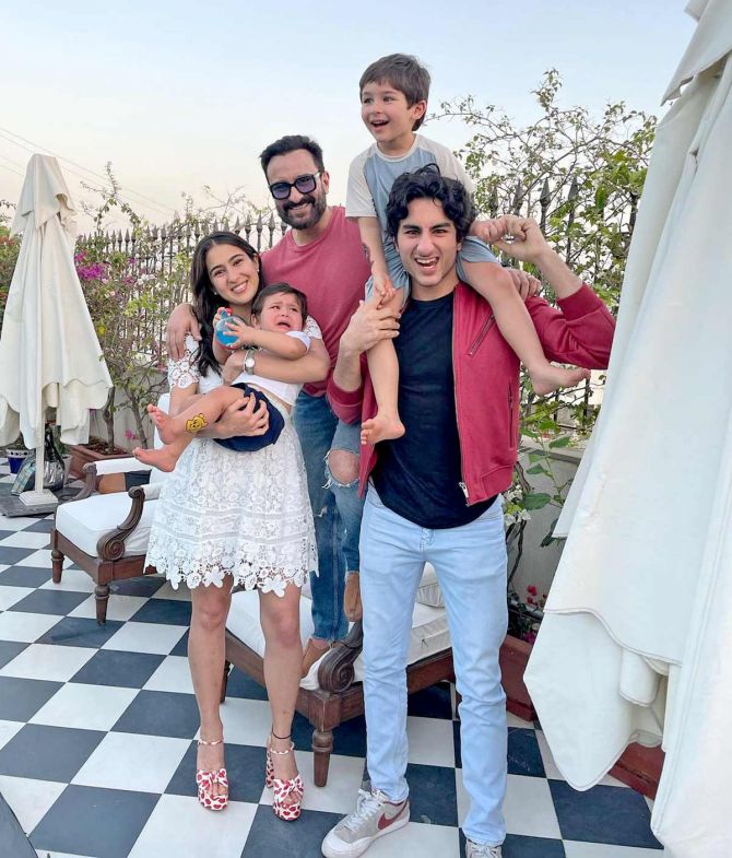 Saif Ali Khan with his kids