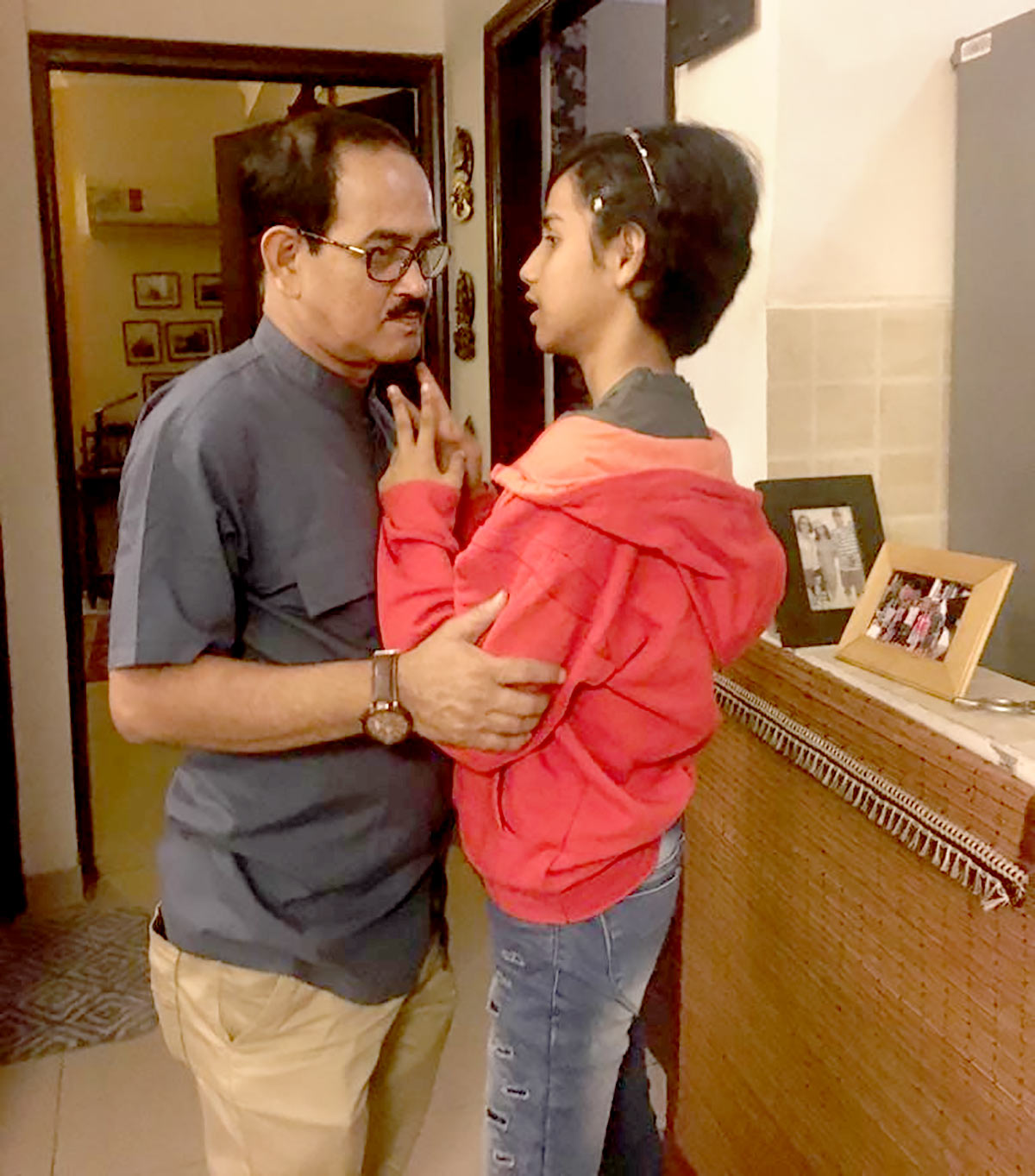 Ihina with her father Firoz Ali