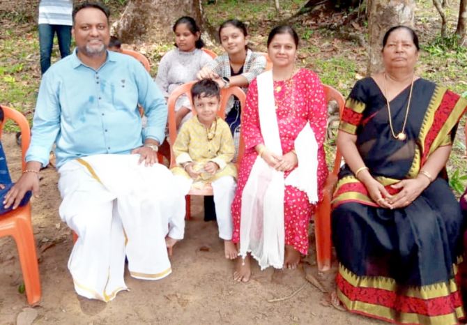 Dhiraj Shetty with his family