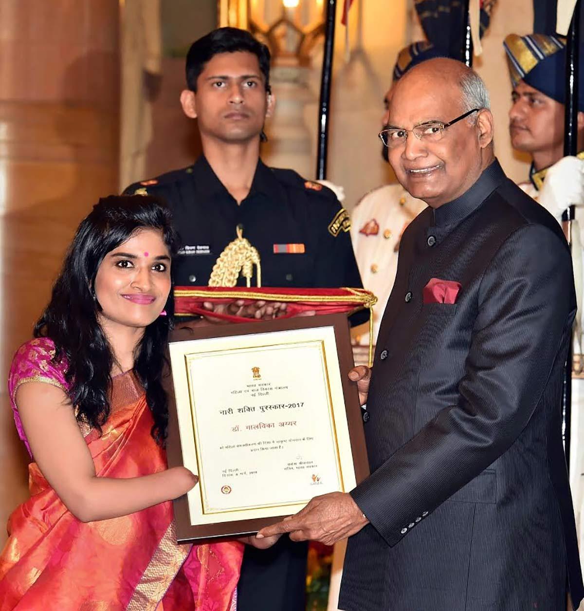 Dr Malvika Iyer with President 