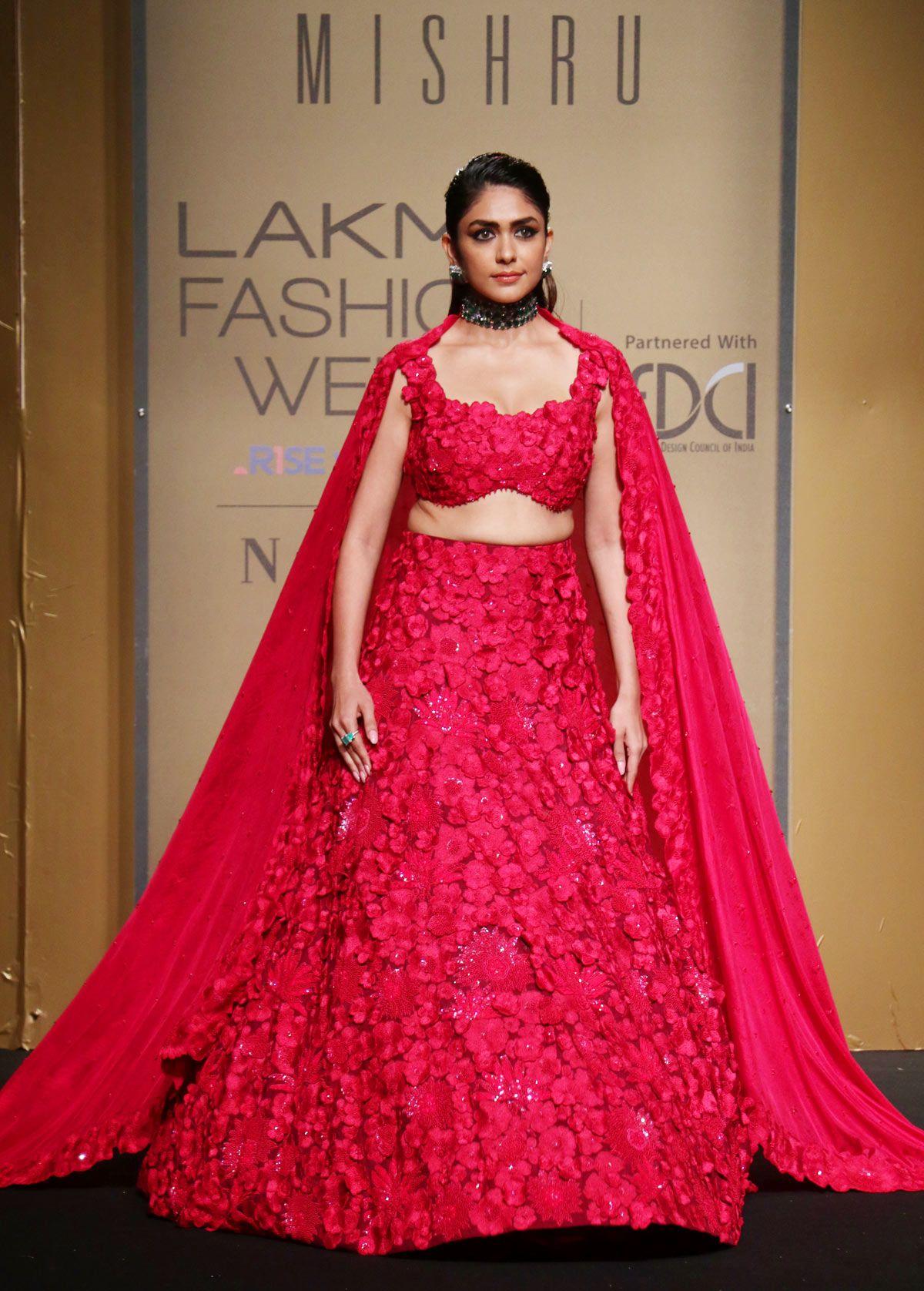 Mrunal Thakur for Mishru at FDCI x Lakme Fashion Week 2022