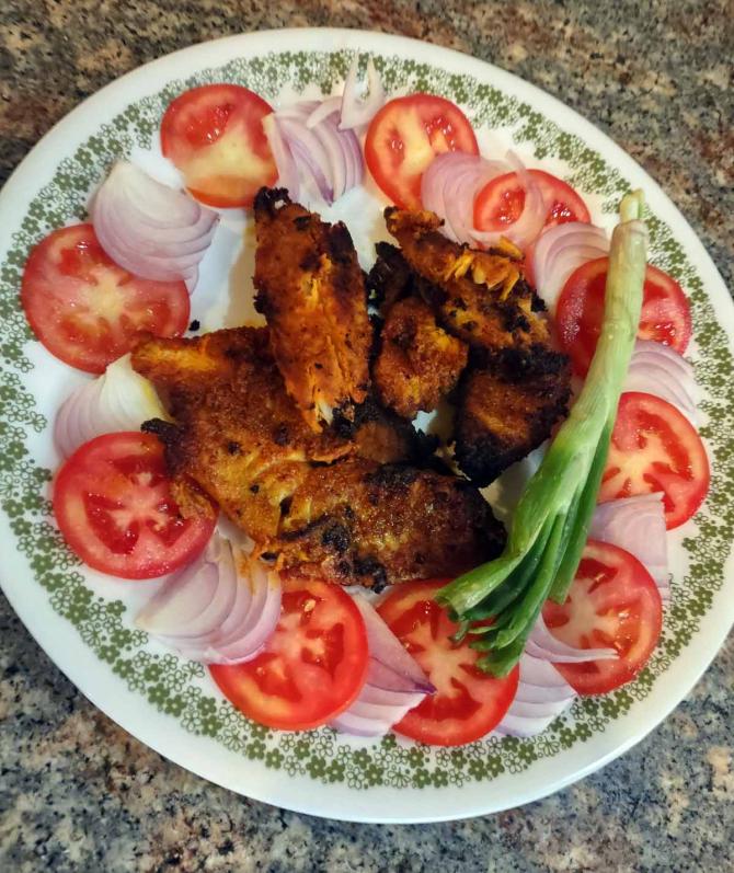 Fish stuffed with Recheado Masala