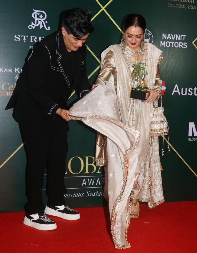 Manish Malhotra and Rekha