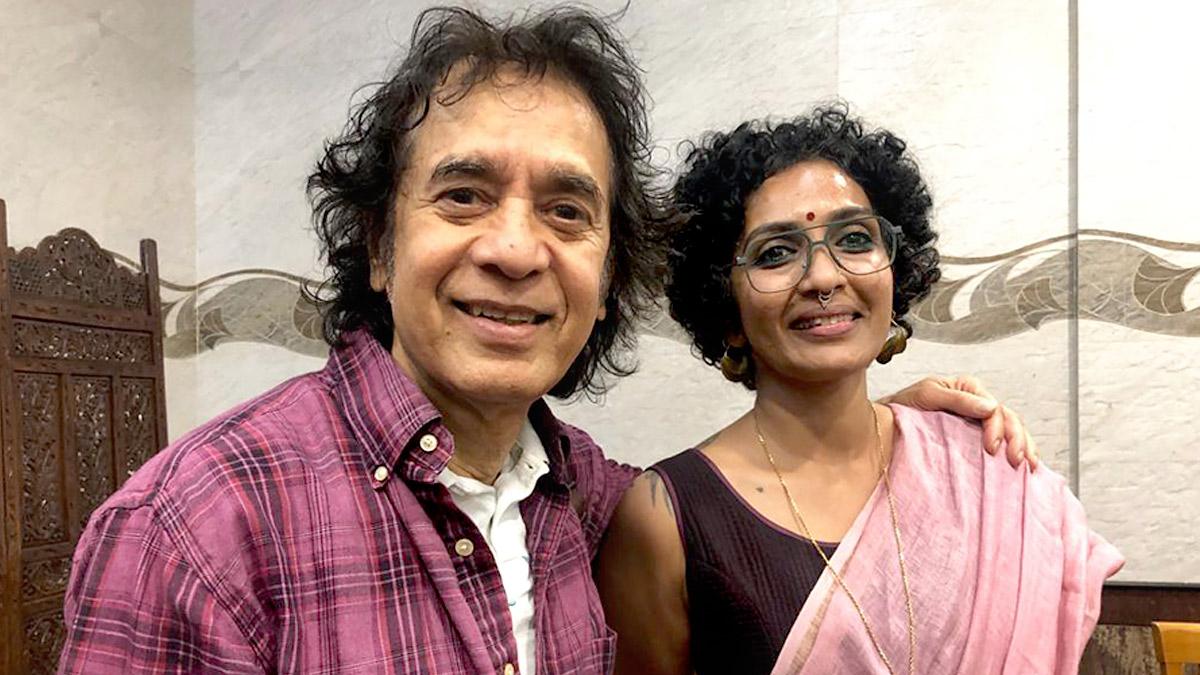 Durga Dominic with Ustad Zakir Hussain