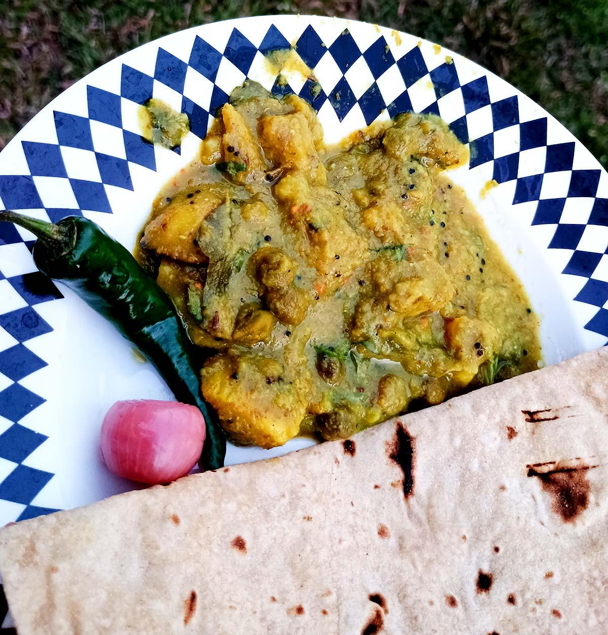 Green Chickpeas And Alu