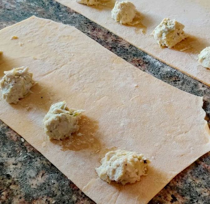 Making the ravioli