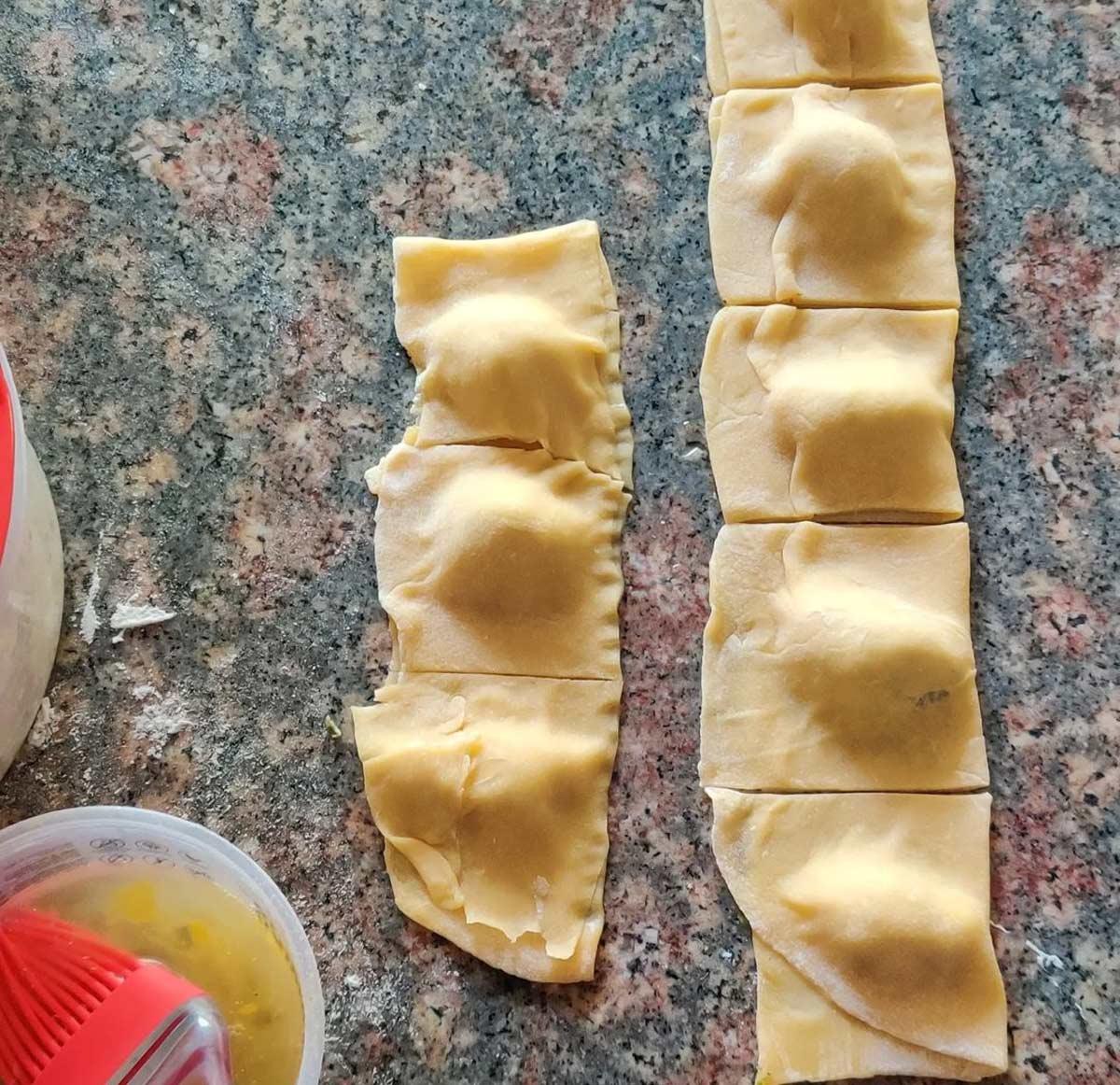 Making the ravioli