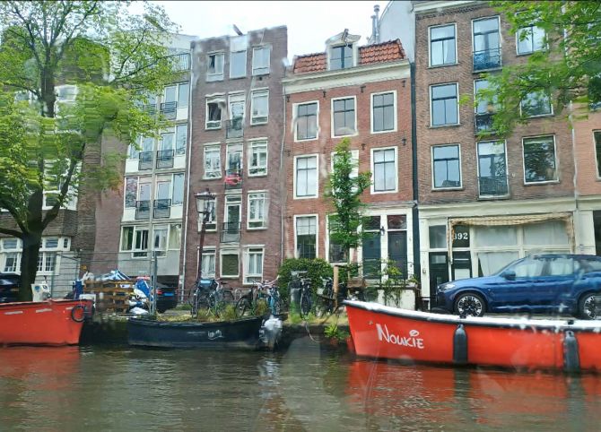 A view of Amsterdam's canal houses