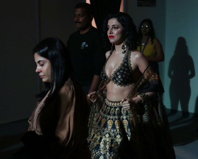 Backstage at Rajdeep Ranawat's show at Lakme Fashion Week in Mumbai