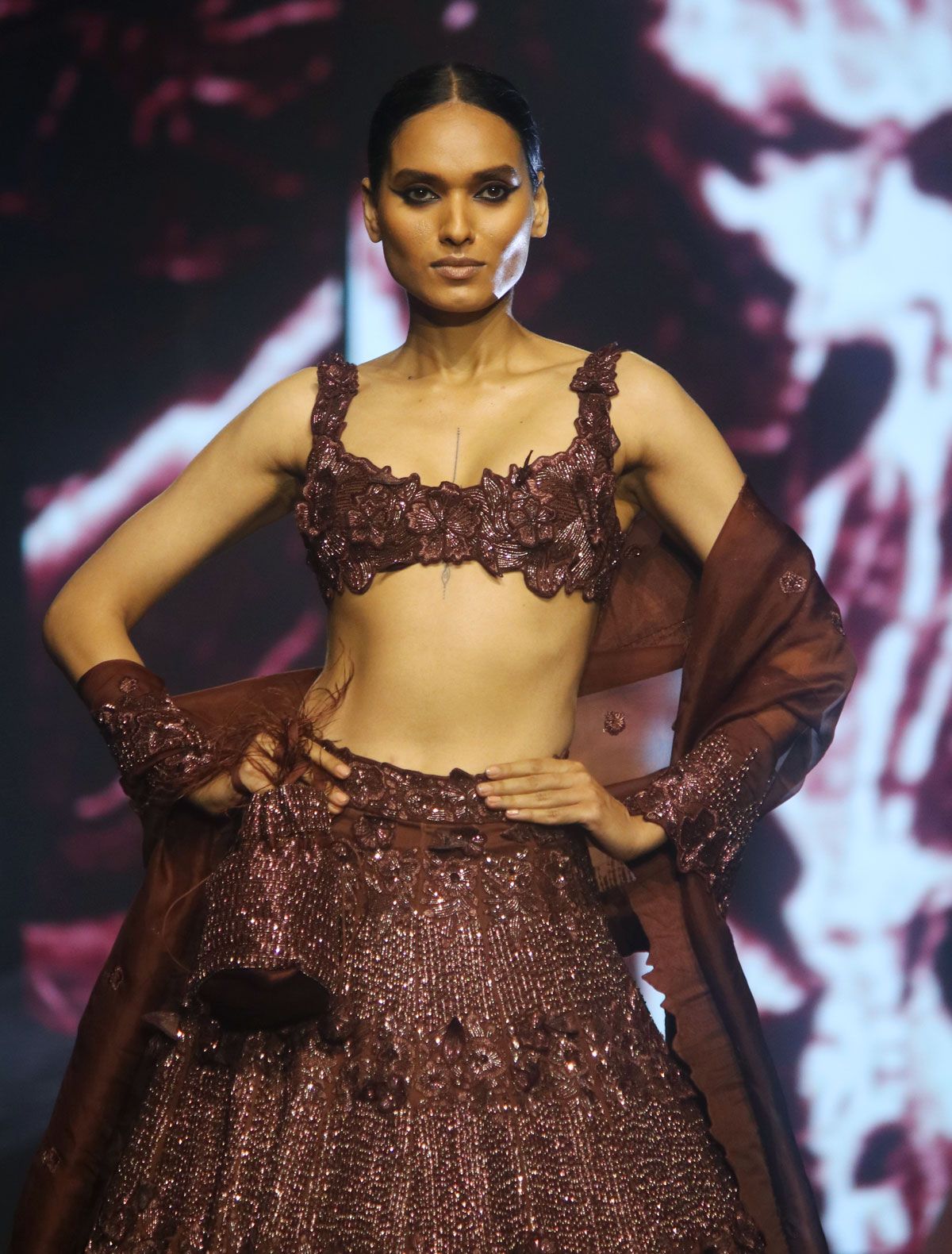Sara Ali Khan walks for Varun Chakilam at Lakme Fashion Week 2024
