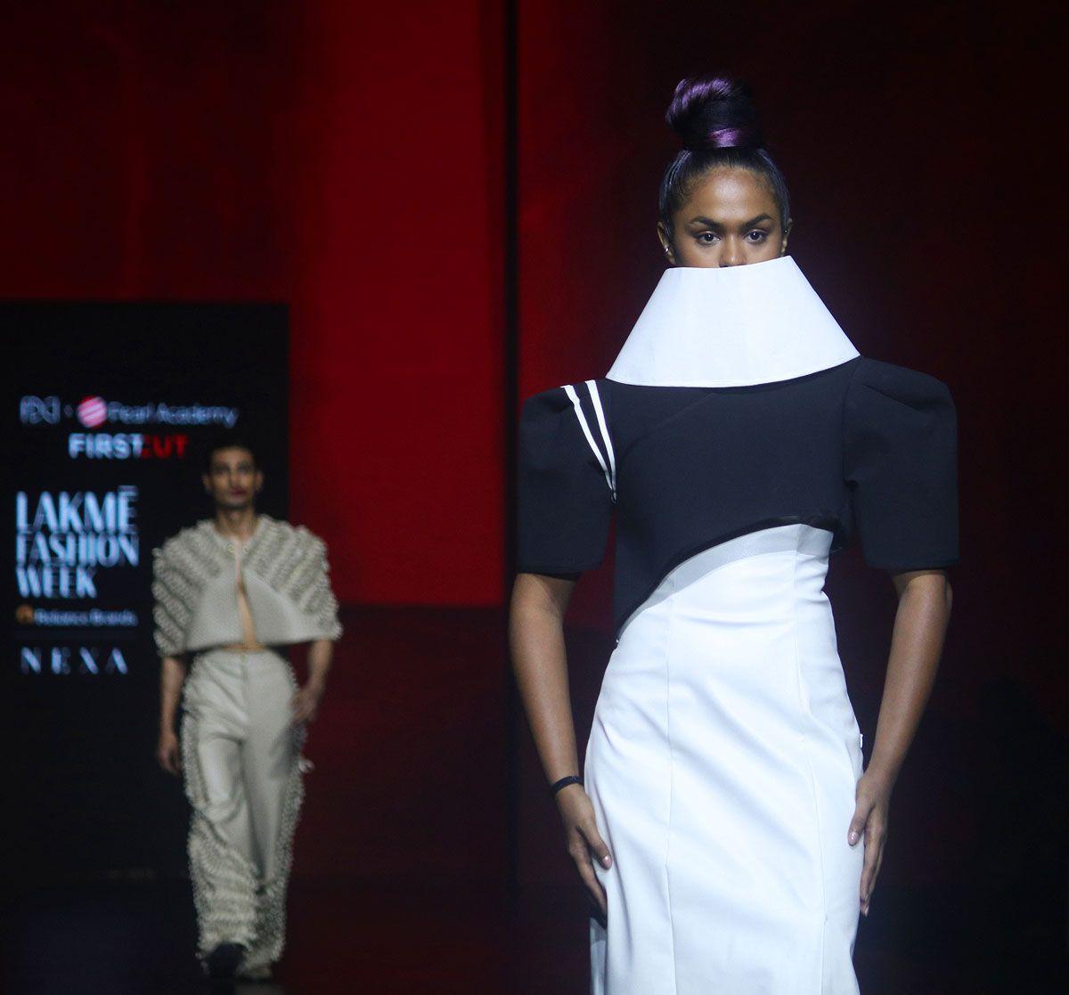 Students of Pearl Academy present their collection at the Lakme Fashion Week 2024