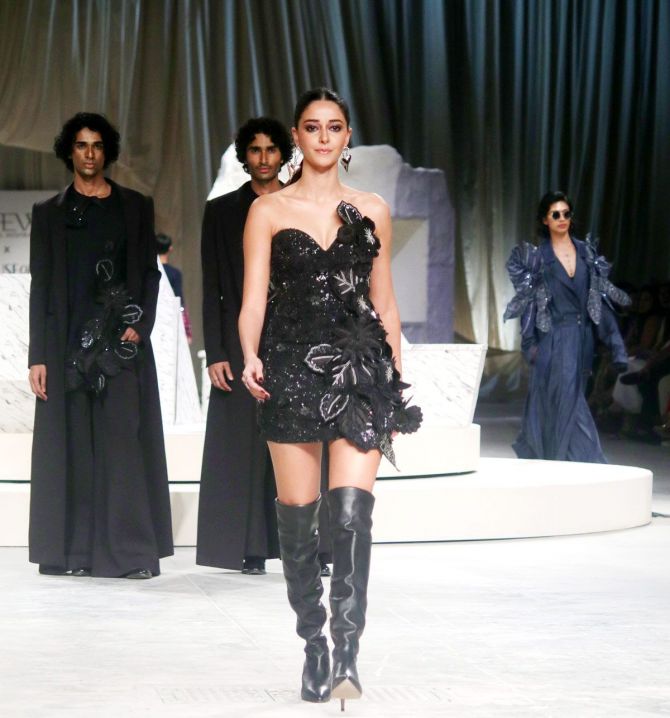 Ananya Pandey walks for Rahul Mishra at Lakme Fashion Week 2024 grand finale