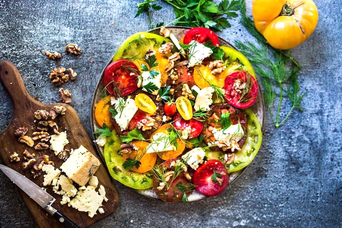 Recipe: Tomato Salad With Walnuts And Cheese