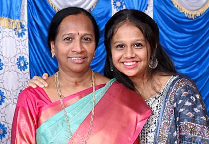 Spandana with her mom Nayana