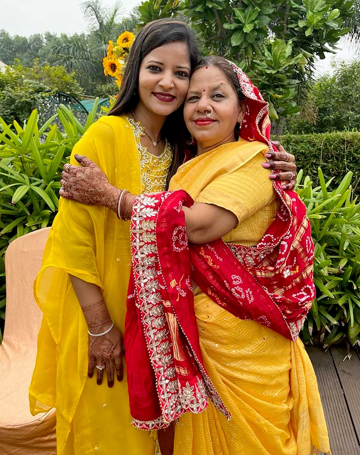 Puja Agarwalla with her mother, Sushila Tekriwal