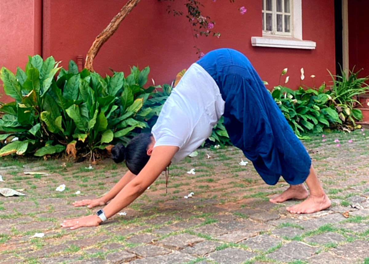 Adho Mukha Svanasana or dog pose