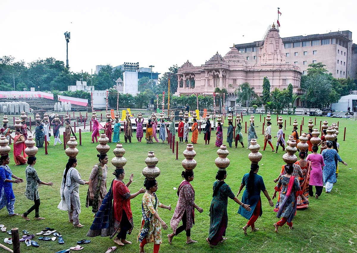 Dancing Garba during Navratri