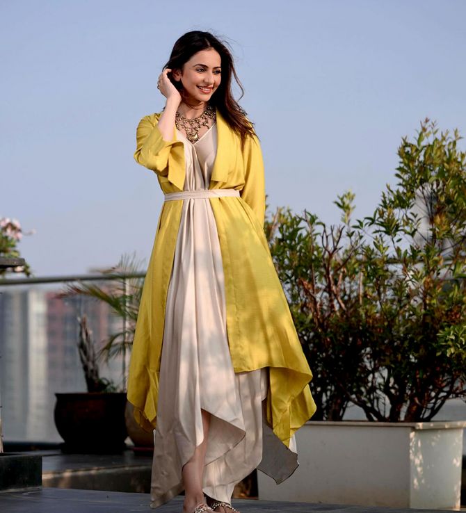 Rakul Singh wears yellow