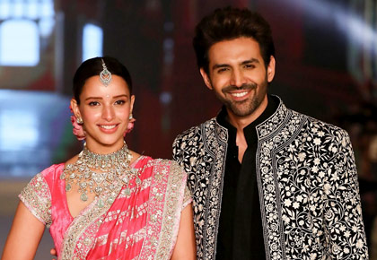 Triptii Dimri, Kartik Aaryan walk for Manisha Malhotra's Namo Bharat show in Mumbai