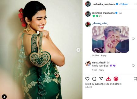 Navratri: Rashmika Mandanna in green