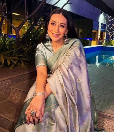 Navratri: Karisma Kapoor in grey