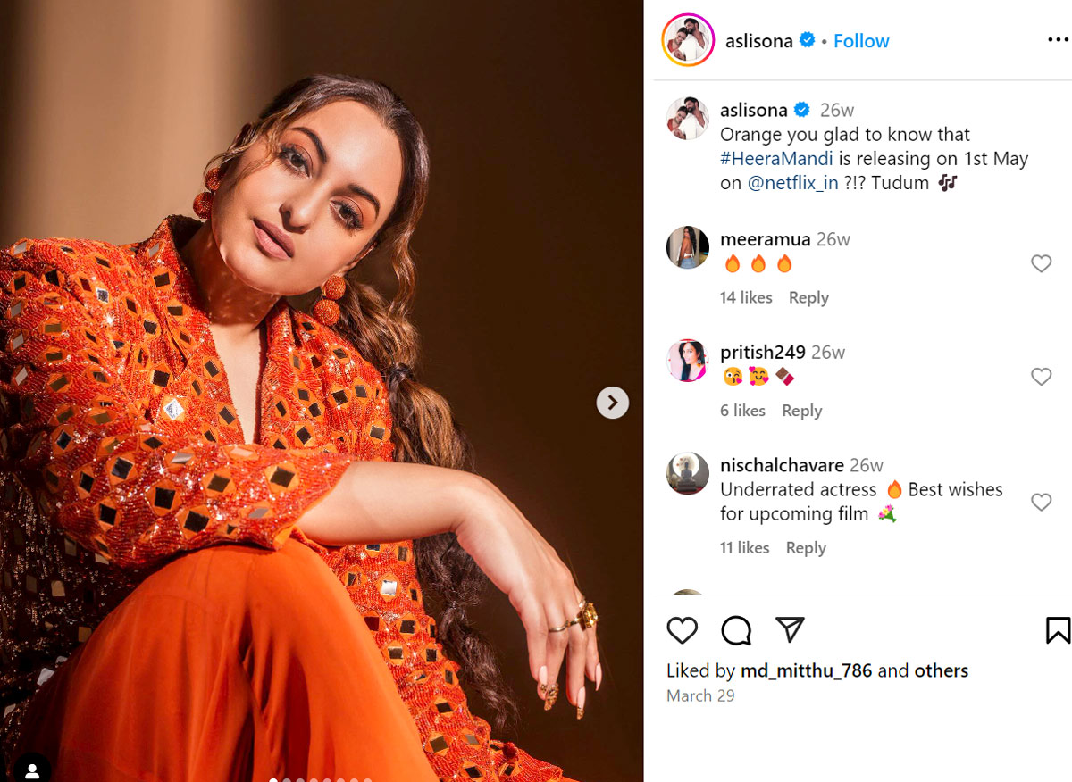 Navratri: Sonakshi Sinha in orange