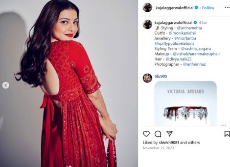 Navratri: Kajal A Kitchlu in red