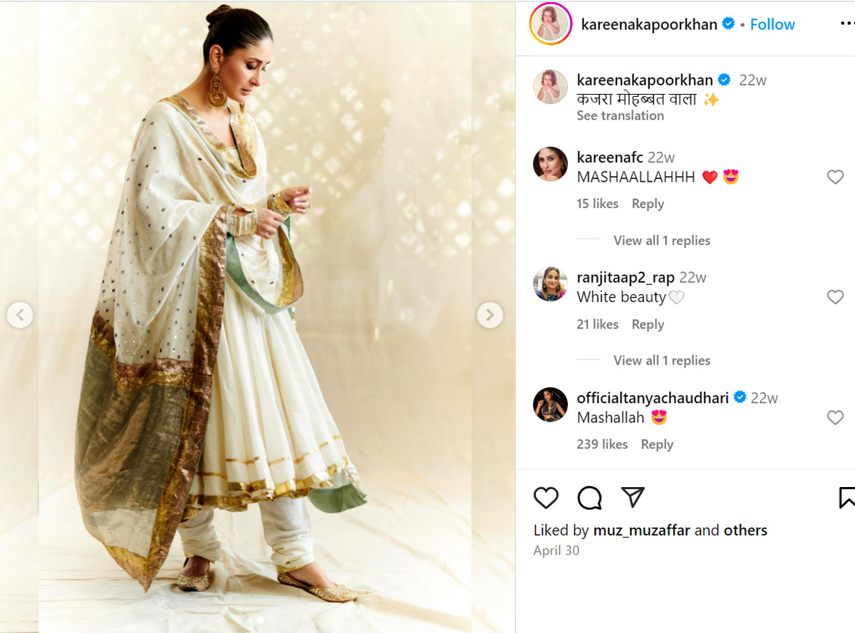 Navratri: Kareena Kapoor Khan in white