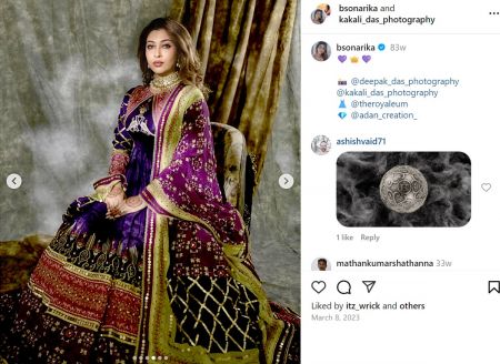 Navratri Day 9: Sonarika Bhadoria in purple