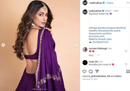 Navratri, Day 9: Hina Khan in purple