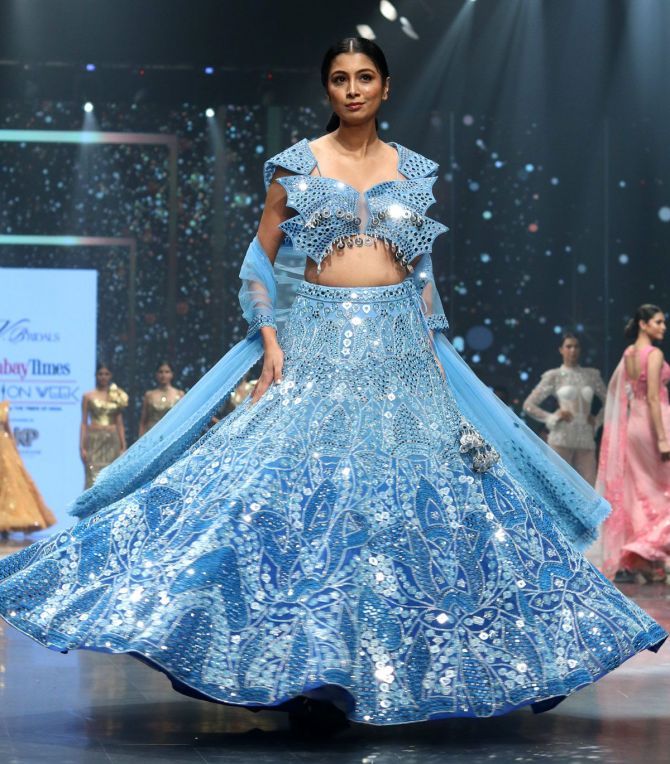 Sana Makbul walks for V Bridals by Varshha at Bombay Times Fashion Week 2024