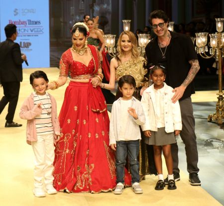 Sunny Leone walks for Sonali Jain at Bombay Times Fashion Week 2024