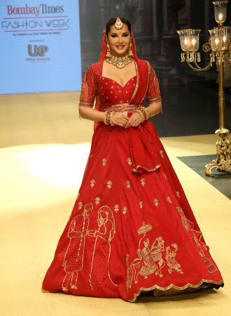 Sunny Leone walks for Sonali Jain at Bombay Times Fashion Week 2024