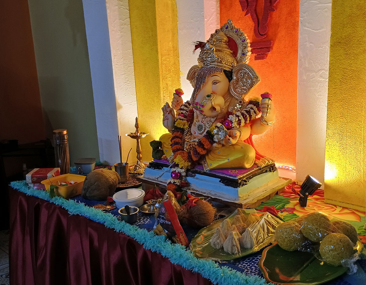 The Ganpati at Divya and Dinesh Thakore's home, Zirad Pada Road, Zirad