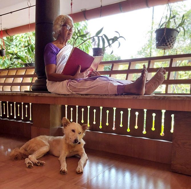 Gouri Venugopal and her dog Kuttapu