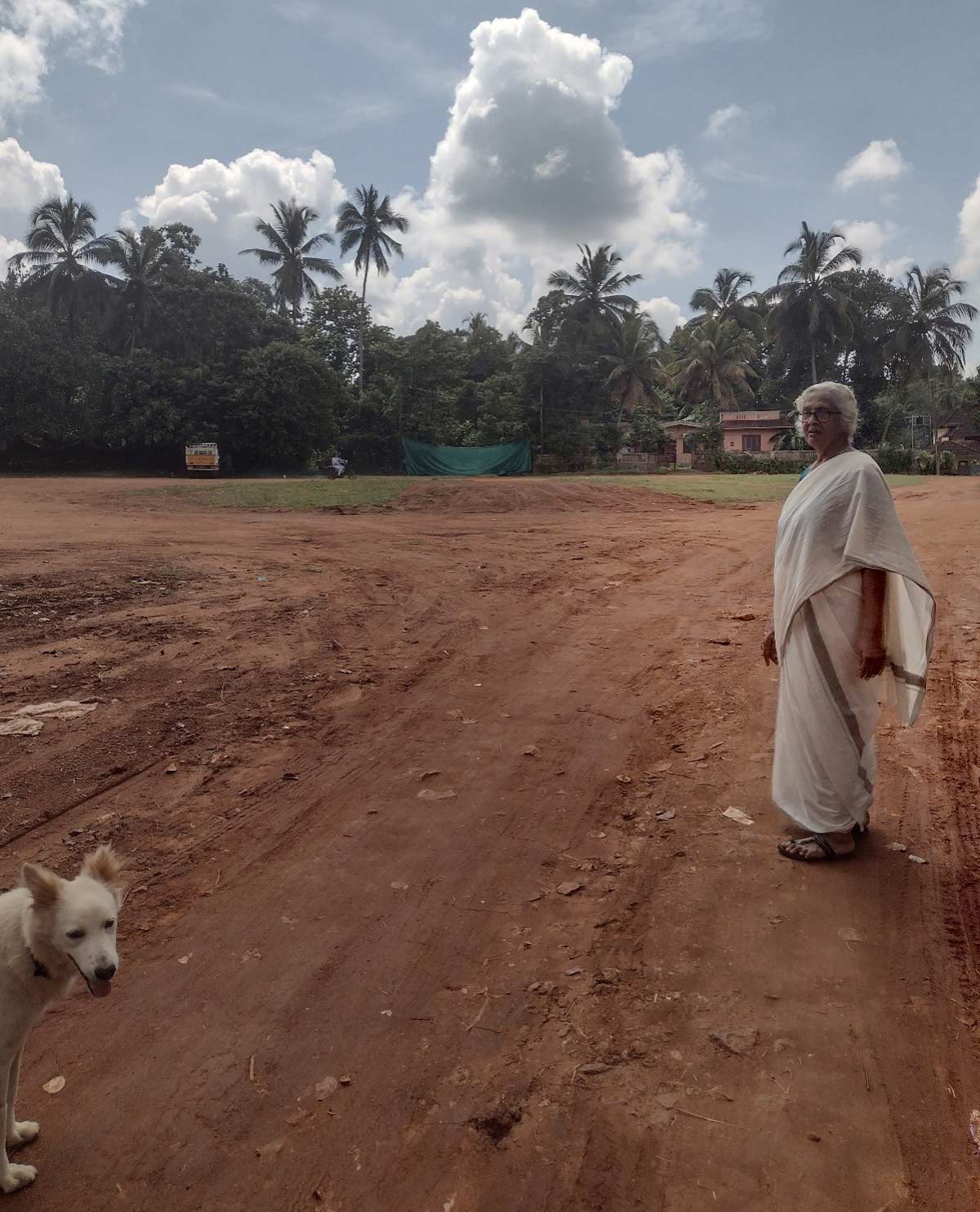 Gouri outside her home in Palakkad