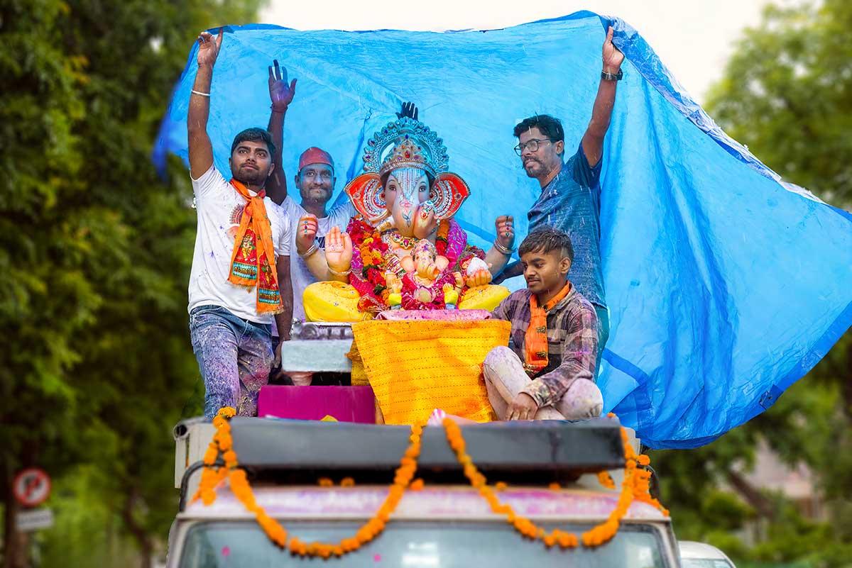 Lord Ganesha's immersion at Maharashtra Mandal, Chandigarh