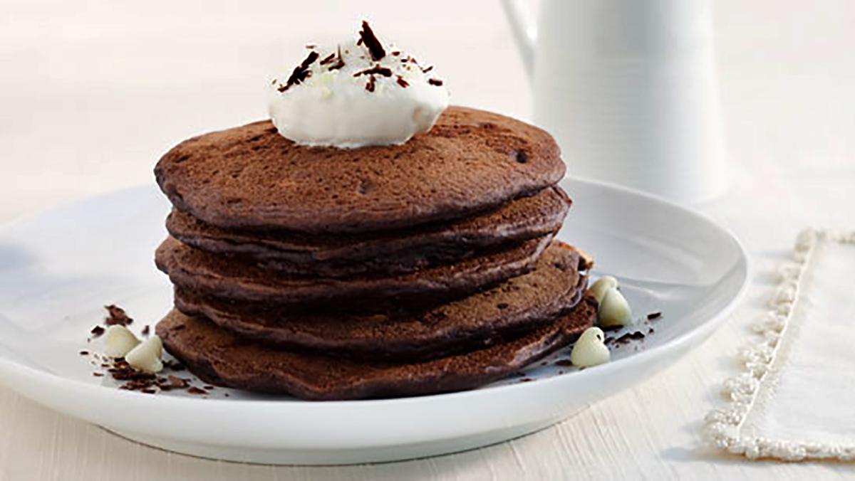 Chocolate Mousse Pancake Stack