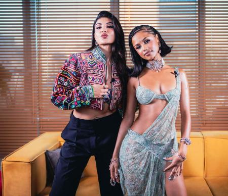 Jacqueline Fernandez with South African singer and songwriter Tyla